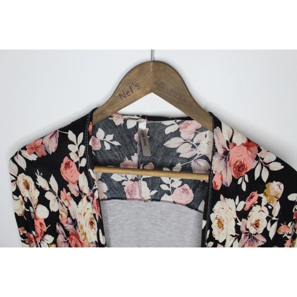 Two Tone Floral Flyaway Cardigan M/L Preowned - Picture 2 of 6